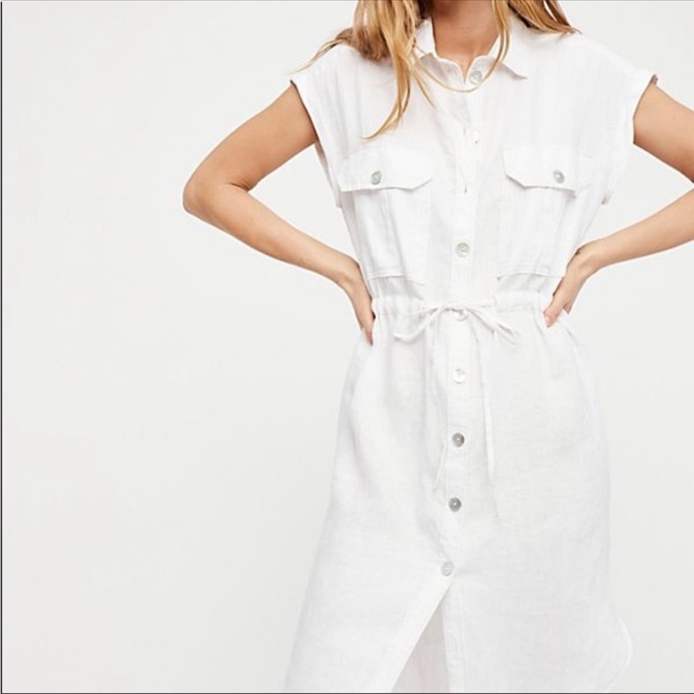 Free People Linen Shirt Dress